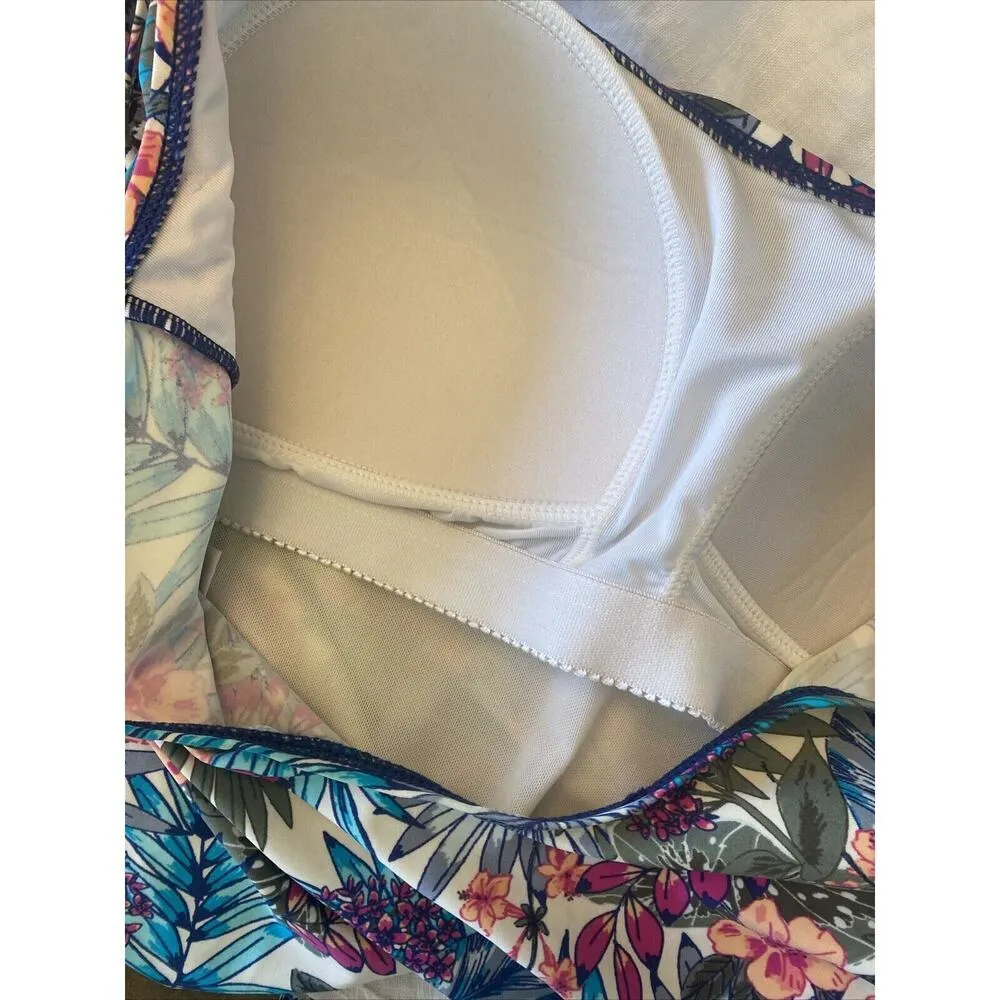 Sea & Sand Women's Floral‎ One Piece Swimsuit Slimming size 14 Beach Vacation - Image 3