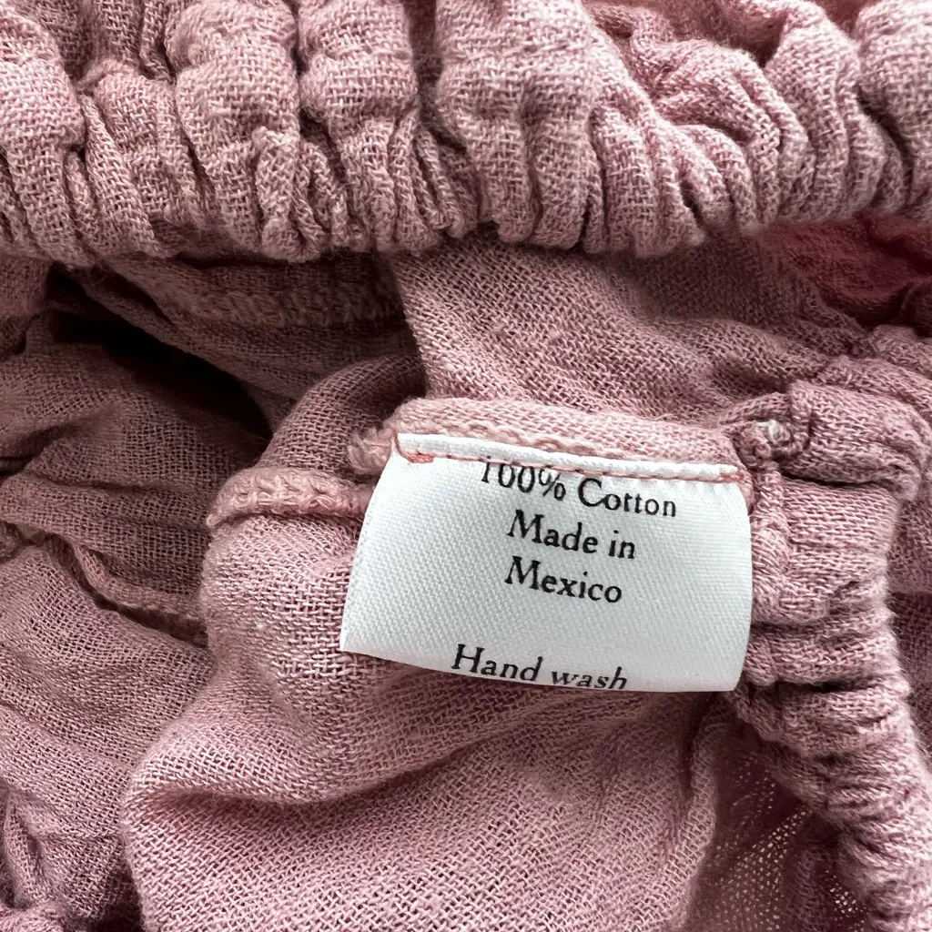 Savannah Morrow the Label mauve crop top long sleeve gauze XS S - Image 5