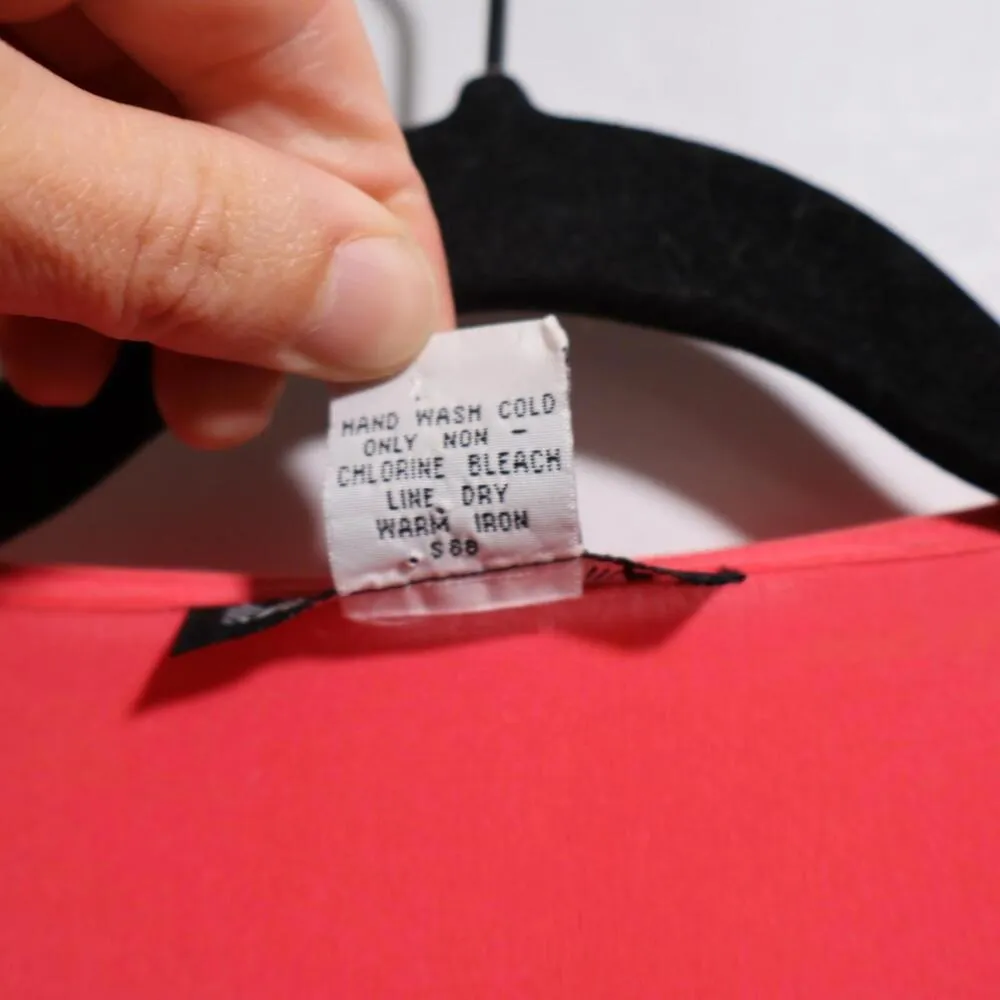 VTG 80s 90s 100% Silk‎ Hot Pink Vest Tank Sleeveless Top V Neck Womens L Retro Size L - Image 4