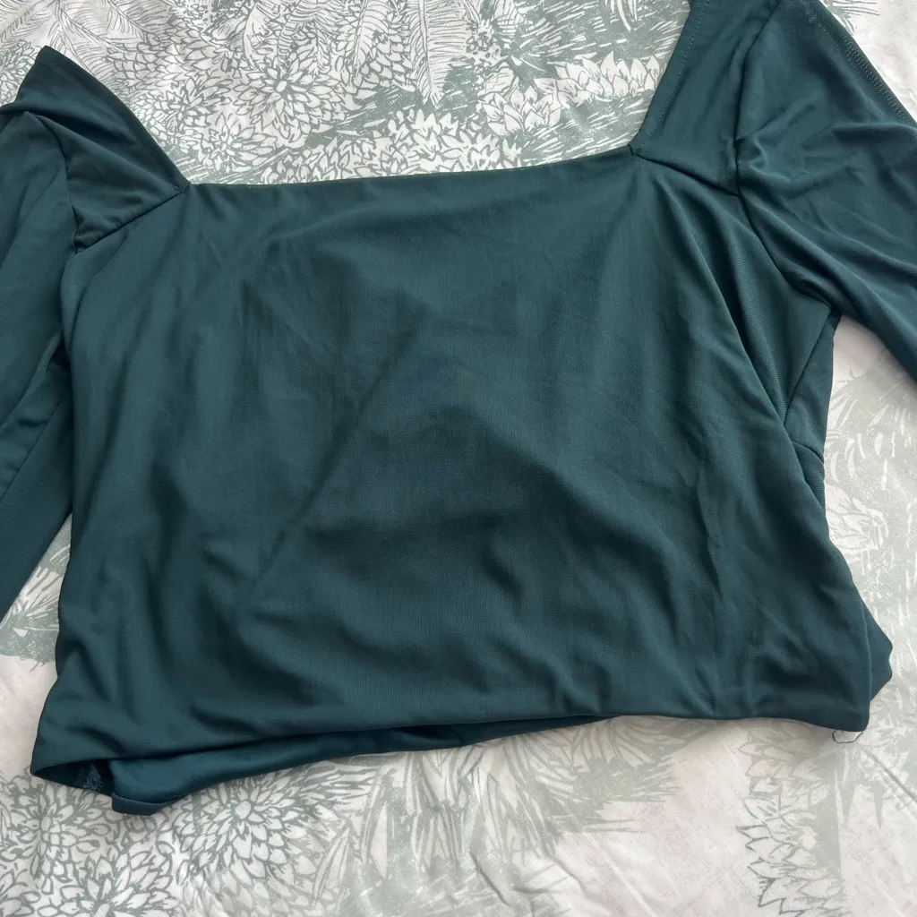 Dark Green Women's Top Size XL - Image 4