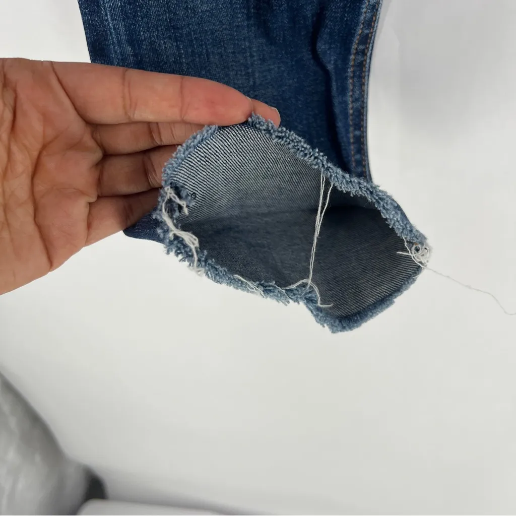 rag & bone Medium‎ Wash Blue Distressed Ripped Denim Cutoff Skinny Jeans Size 24 - Image 7