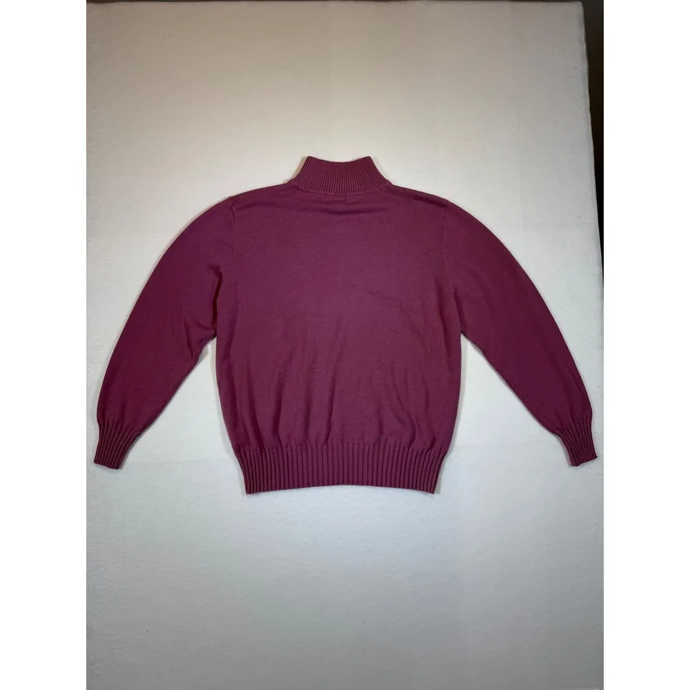 Dressbarn Petite Women's Purple Mock Neck Long Sleeve Knit Sweater - Image 2