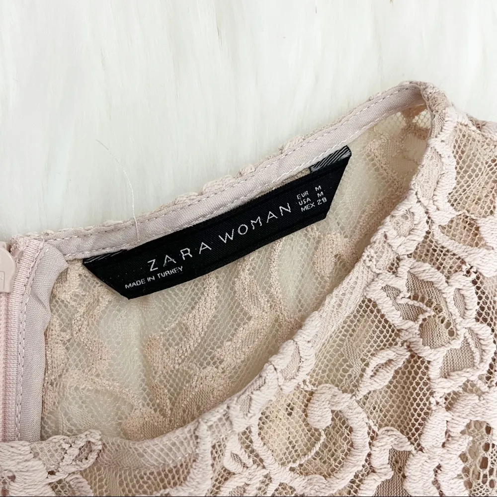 Zara Lace pink/ Cream A-Line Dress - Image 5