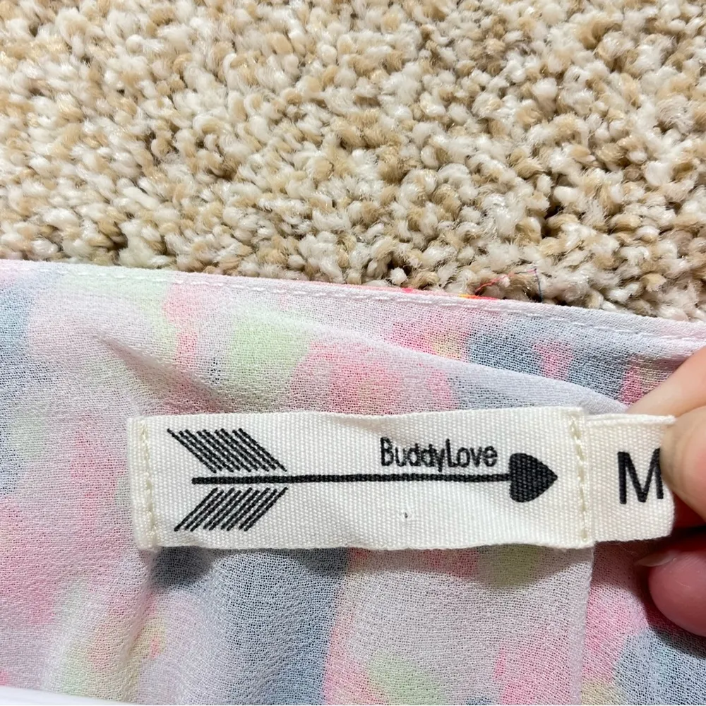 Buddy Love Pink and Green Graphic Mini Dress lined short sleeve neon fun bold Size M - Image 12