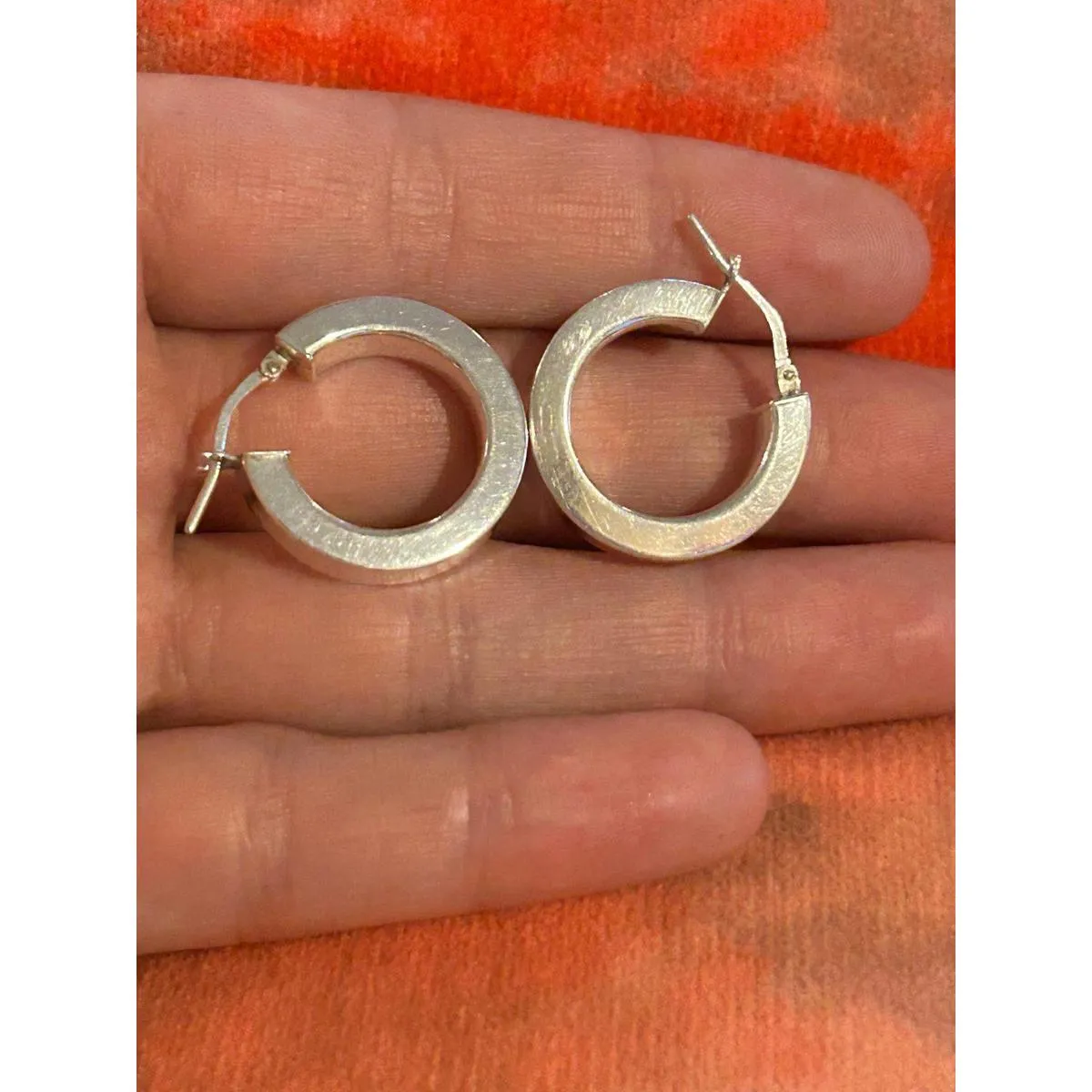 Lot d005 earrings hoops cute 925 sterling silver - Image 7