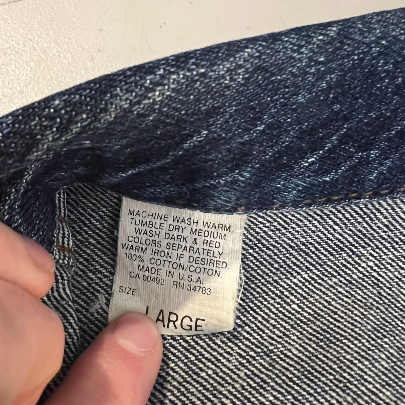 Lee Riders VIntage 1990s 100% Cotton USA Made Jean Denim Jacket Size Large - Image 4