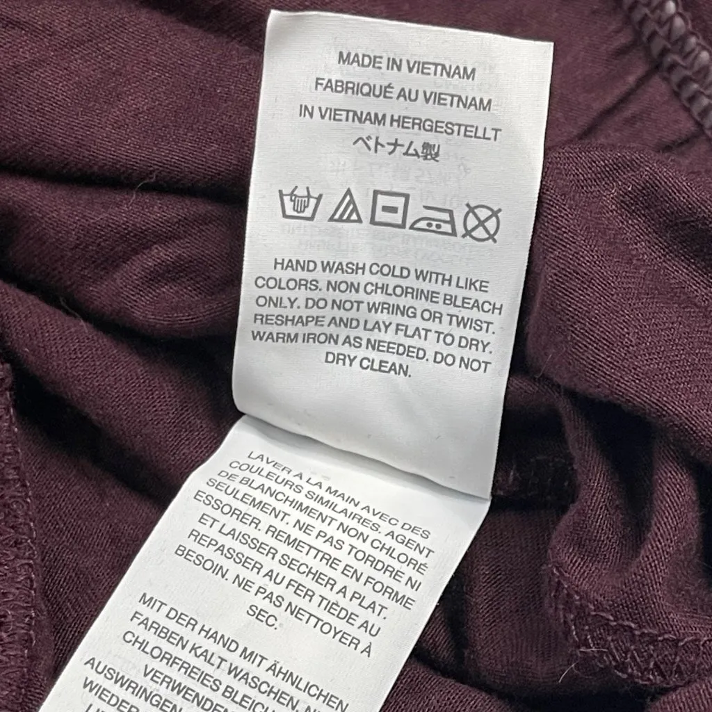 Madewell Short Sleeve Wrap Bodysuit Women's S‎ Burgundy 100% Lyocell V-Neck NEW - Image 10