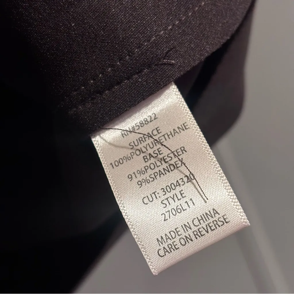 Max Studio Faux Leather Distressed Print Mini Skirt Size S Chic Edgy Moto Brown - Image 9