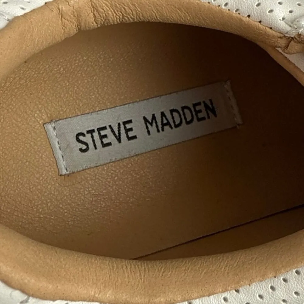 Steve Madden Toliver Women's White Leather Lace Up Low Top Sneakers Shoes 10 - Image 6