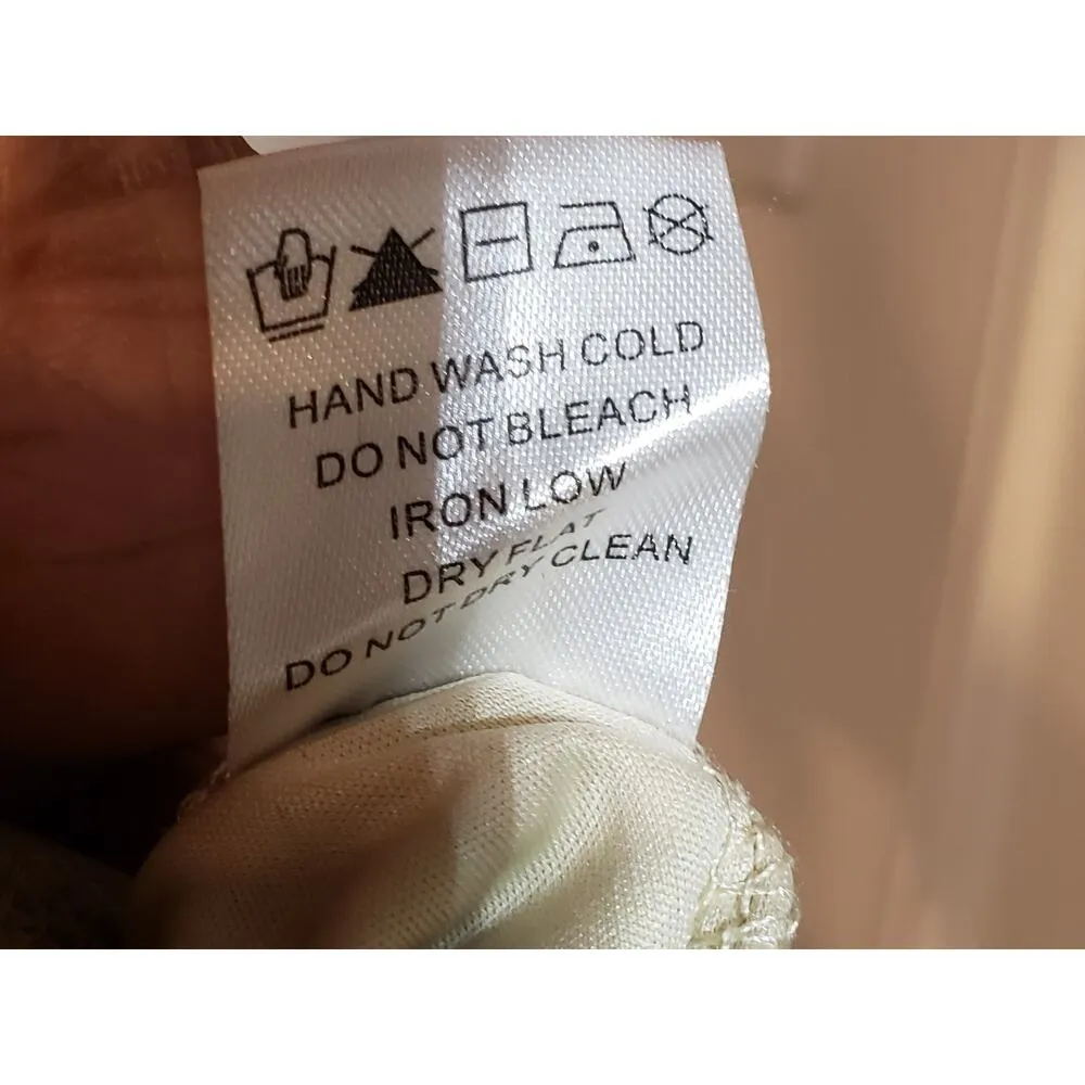 Sweater Dress Womens Small Beige Lined Crochet Sleeveless Wide Strap - Image 6