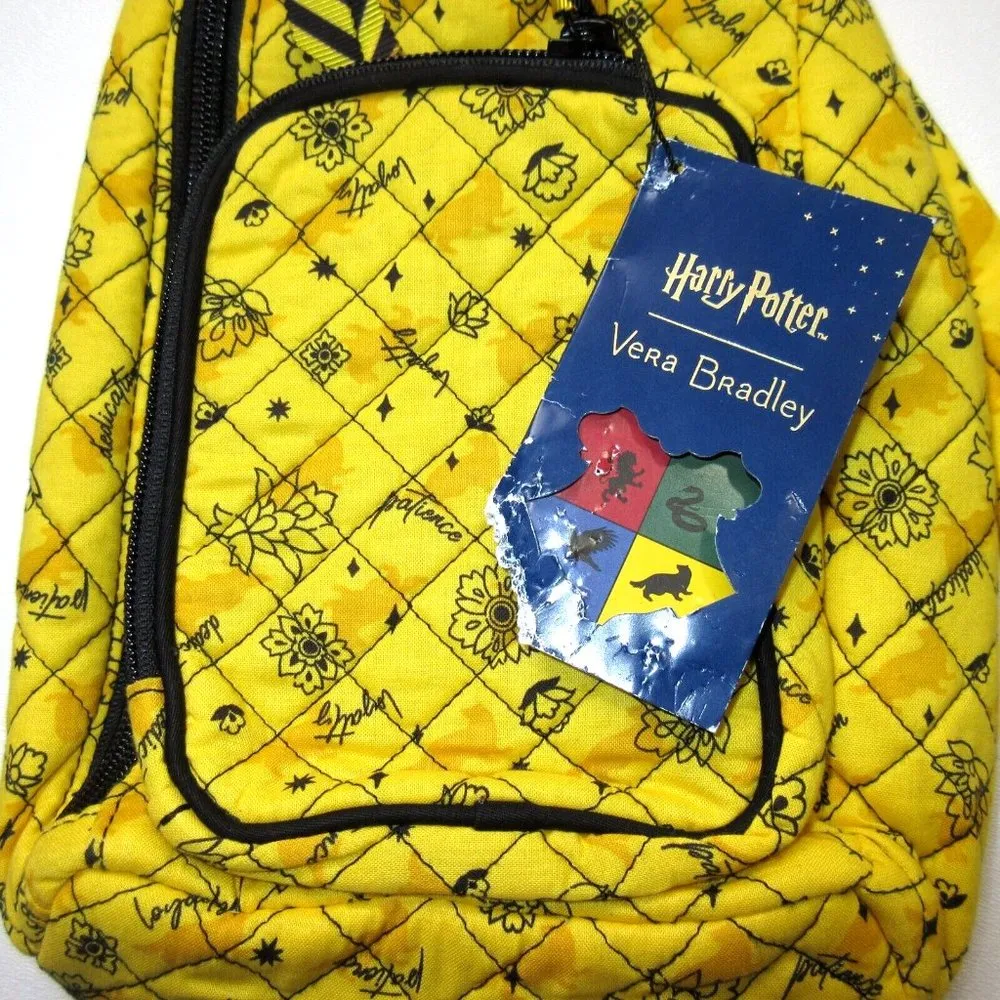 NWT Harry Potter x Vera Bradley Hufflepuff Elements Yellow Black Sling Backpack - Image 3