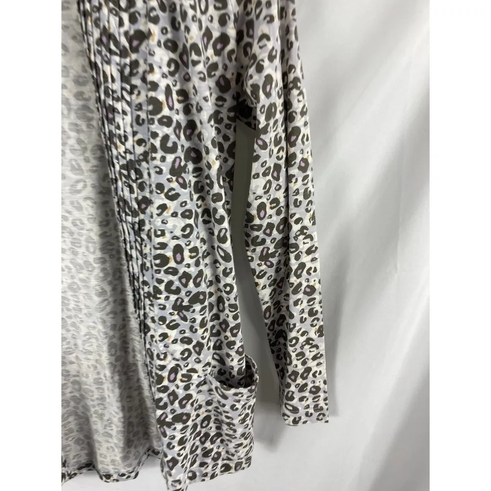 LOGO Lori Goldstein Animal Print Cardigan Size XS - Image 2