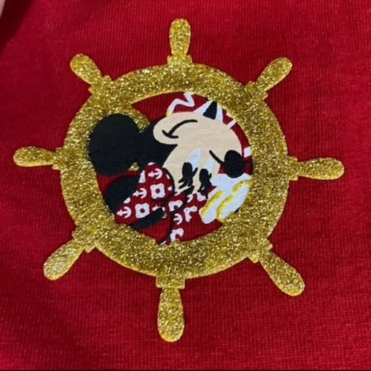 Disney parks cruise line sailor Minnie Mouse striped nautical spirit jersey M - Image 5