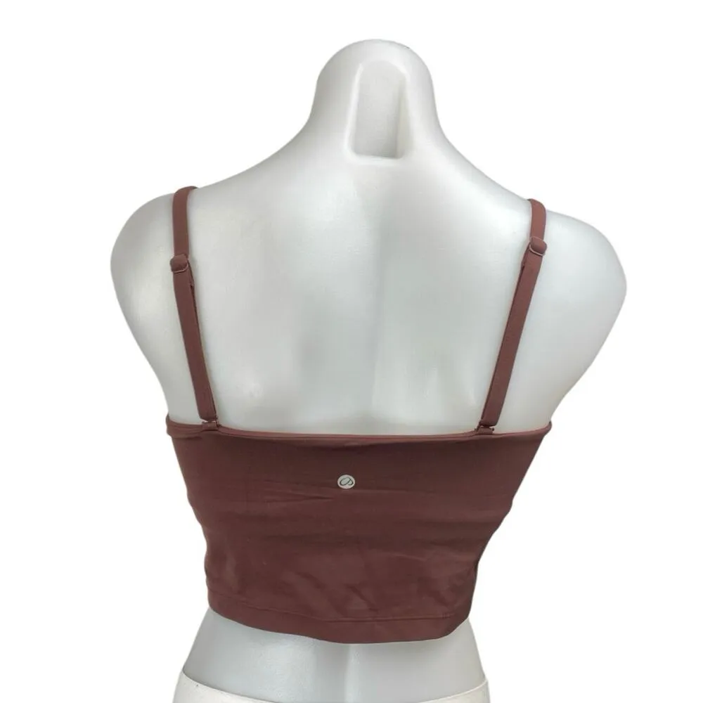 NEW Crz Yoga Brown Sleeveless Cami Camisole Tank Workout Athletic Crop Top Sz S - Image 2