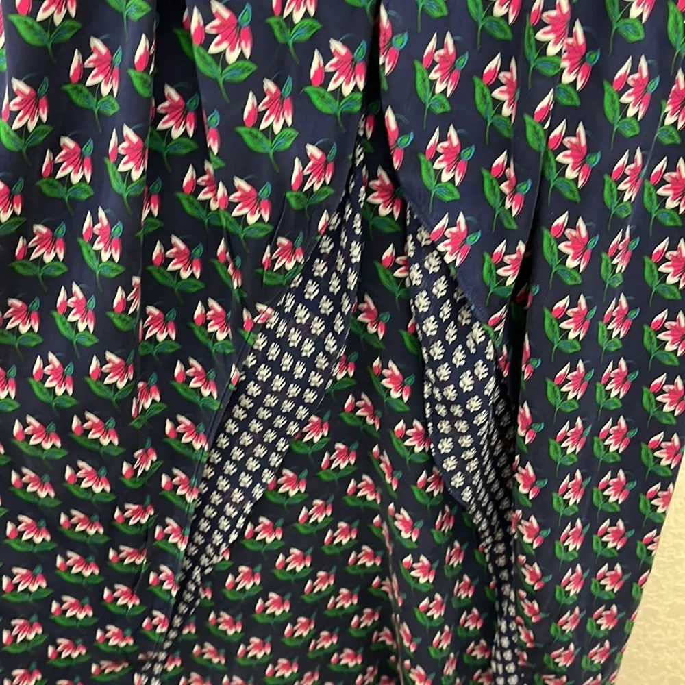 DVF Leyland Zen Floral Halter Dress in Midnight S Silk - Image 4