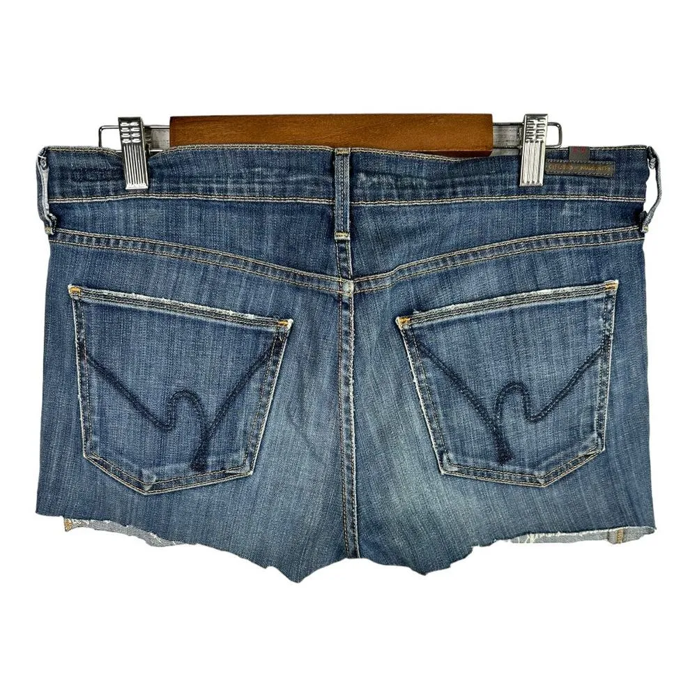 Citizens of Humanity Womens Cutoff Raw Hem Denim Jean Booty Shorts Size 31 - Image 2