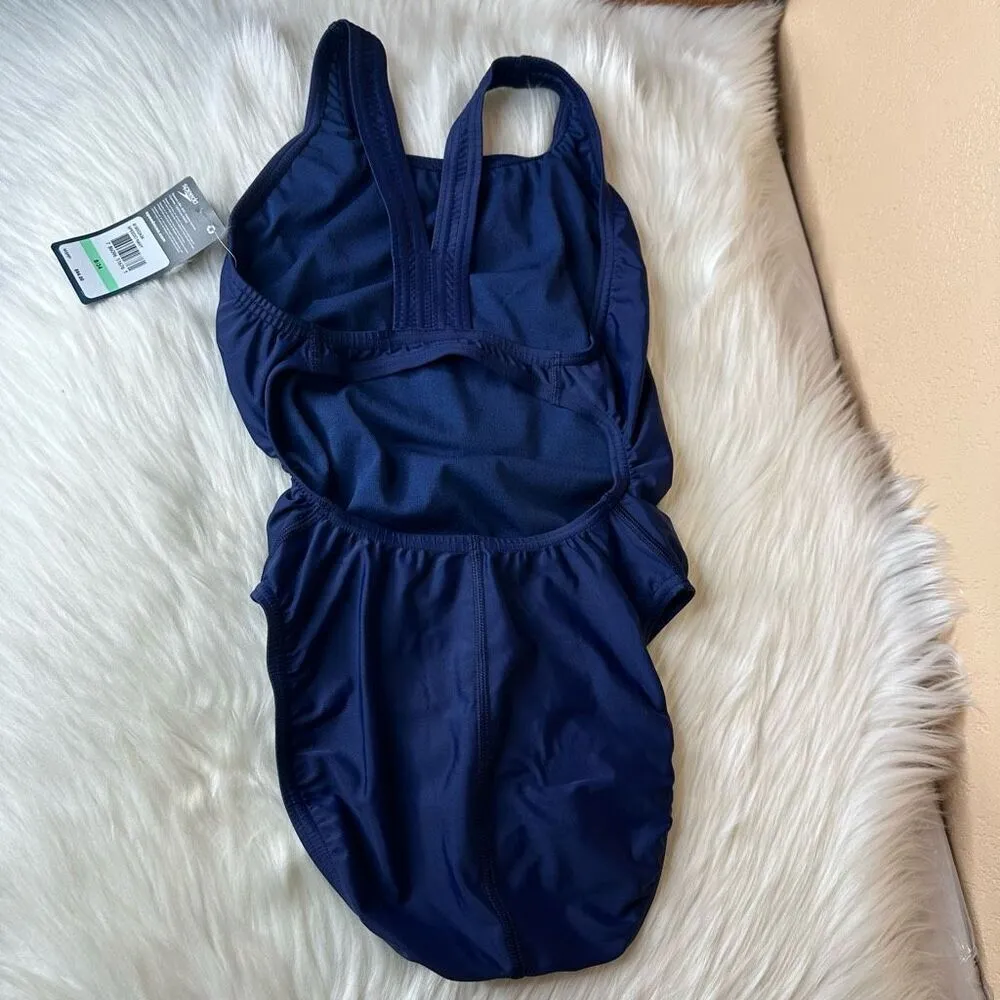 Speedo PowerFlex Eco Navy One Piece Swimsuit Size 8 - Image 4