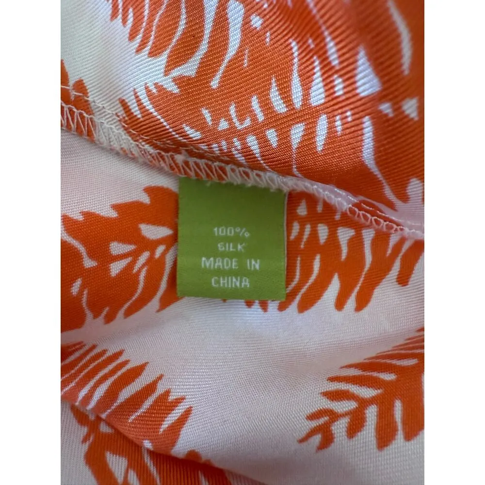 Elizabeth McKay 100% Silk Sand Tunic in Fern Orange Size 10 - Image 9