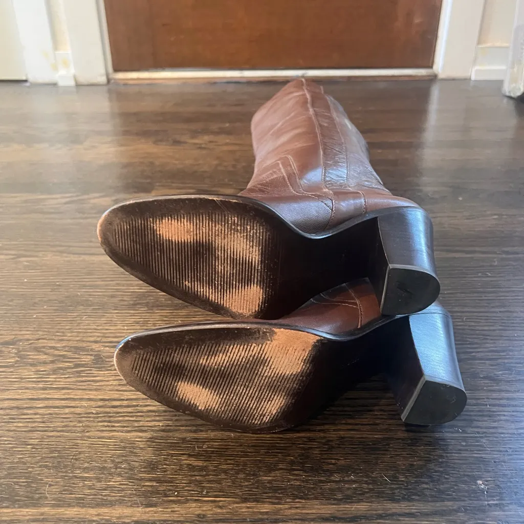 Banana Republic Brown Leather Heeled Boots - Image 5