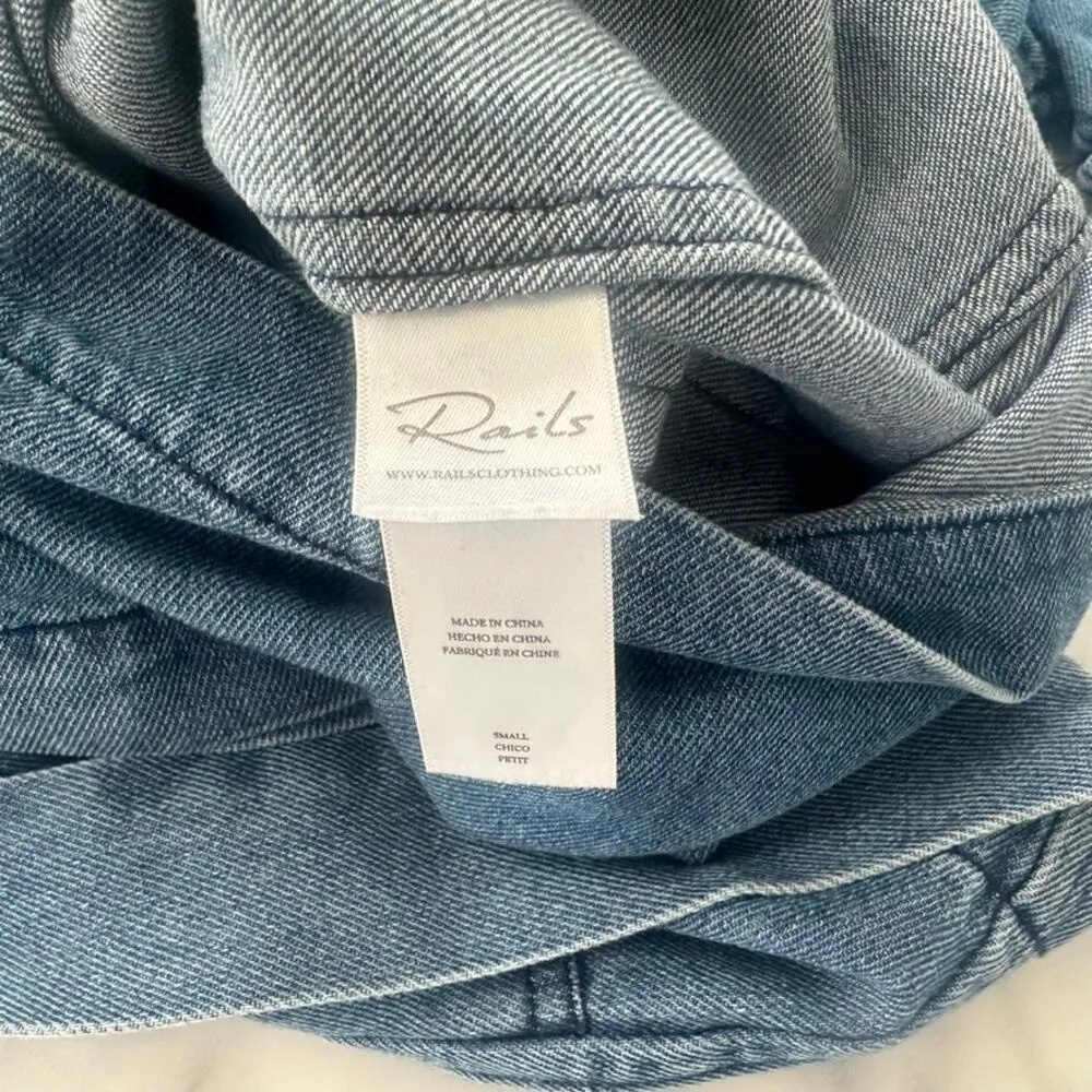 Rails Georgie Denim Romper One Piece Size Small Sorrento Blue Wash Belted - Image 5