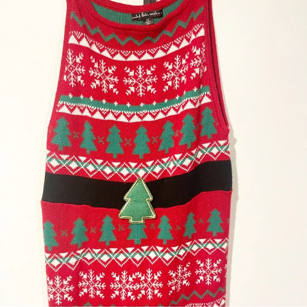 United States Sweater XL Knit Overalls Sweater One Piece Ugly Christmas Xmas - Image 2