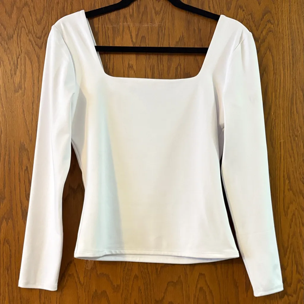 EXPRESS White Square Neck Body Compression Top NWT - Image 2