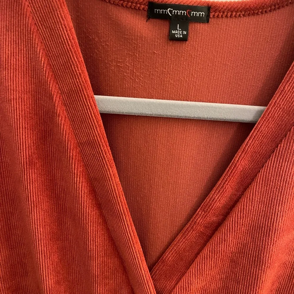 Rust colored courdoroy dress STRETCHY Size L - Image 2