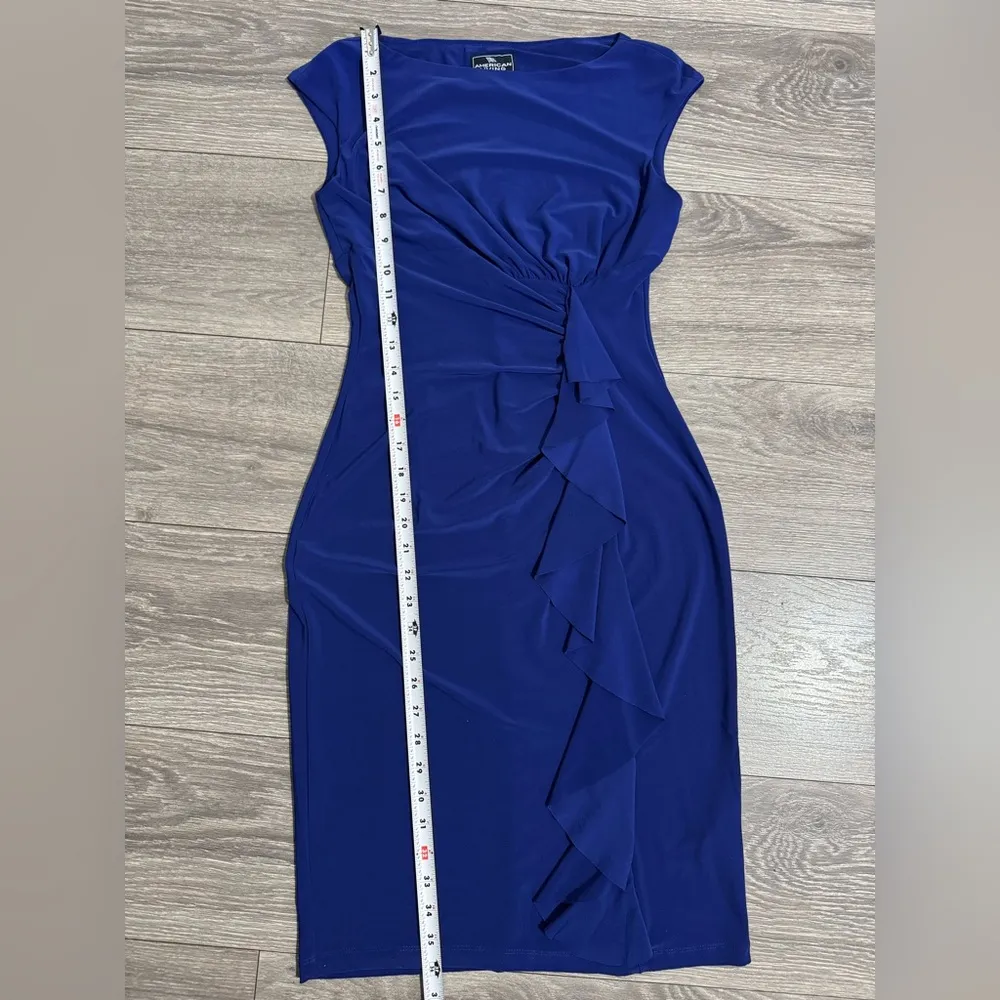 American Living Women Elegant Blue Cap Sleeve‎ Formal Stretchy Dress Size 2 - Image 15