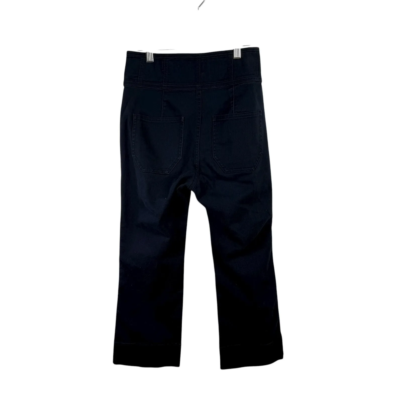 Ulla Johnson Ellis Navy Blue Button Fly Flare Cropped Pants Capsole Womens 2 - Image 3