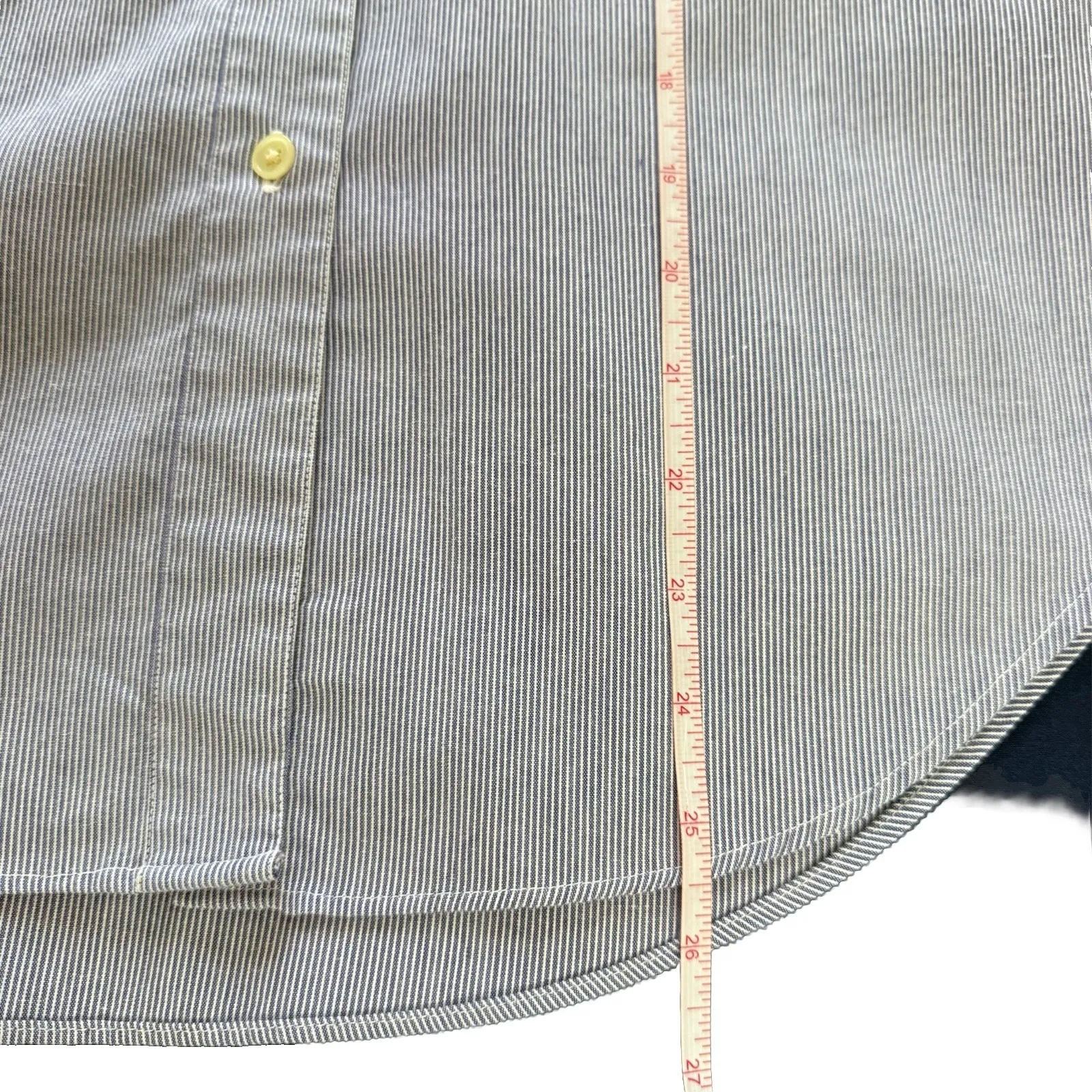 Norma Kamali Shirt Womens Size 4 Blue White Striped Button Up Long Sleeve Casual - Image 5