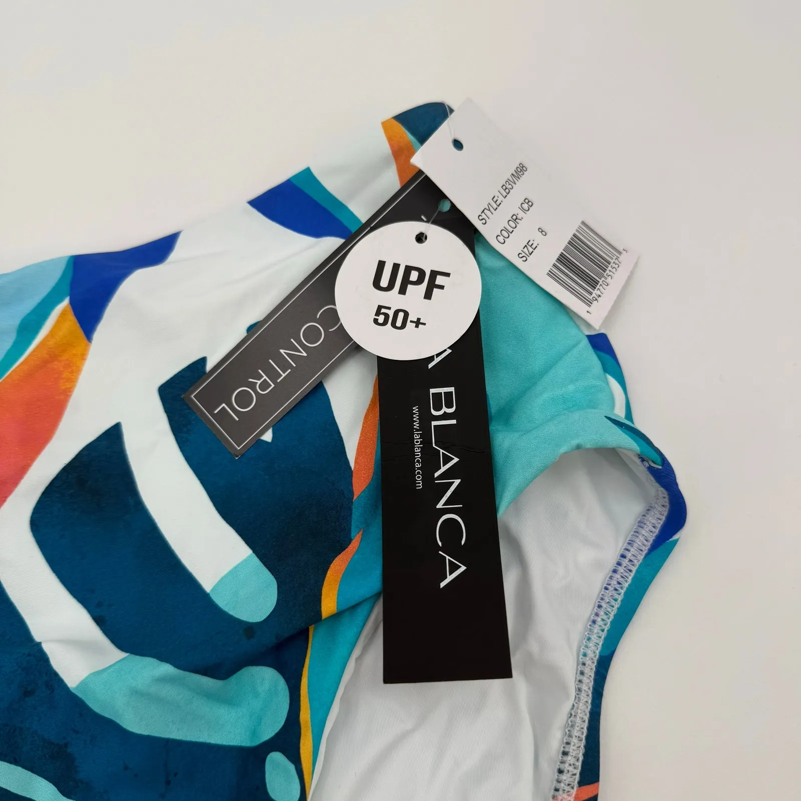 LA BLANCA Bikini Bottoms Size 8 NWT Coastal Palms Swim High Waist Monstera - Image 7