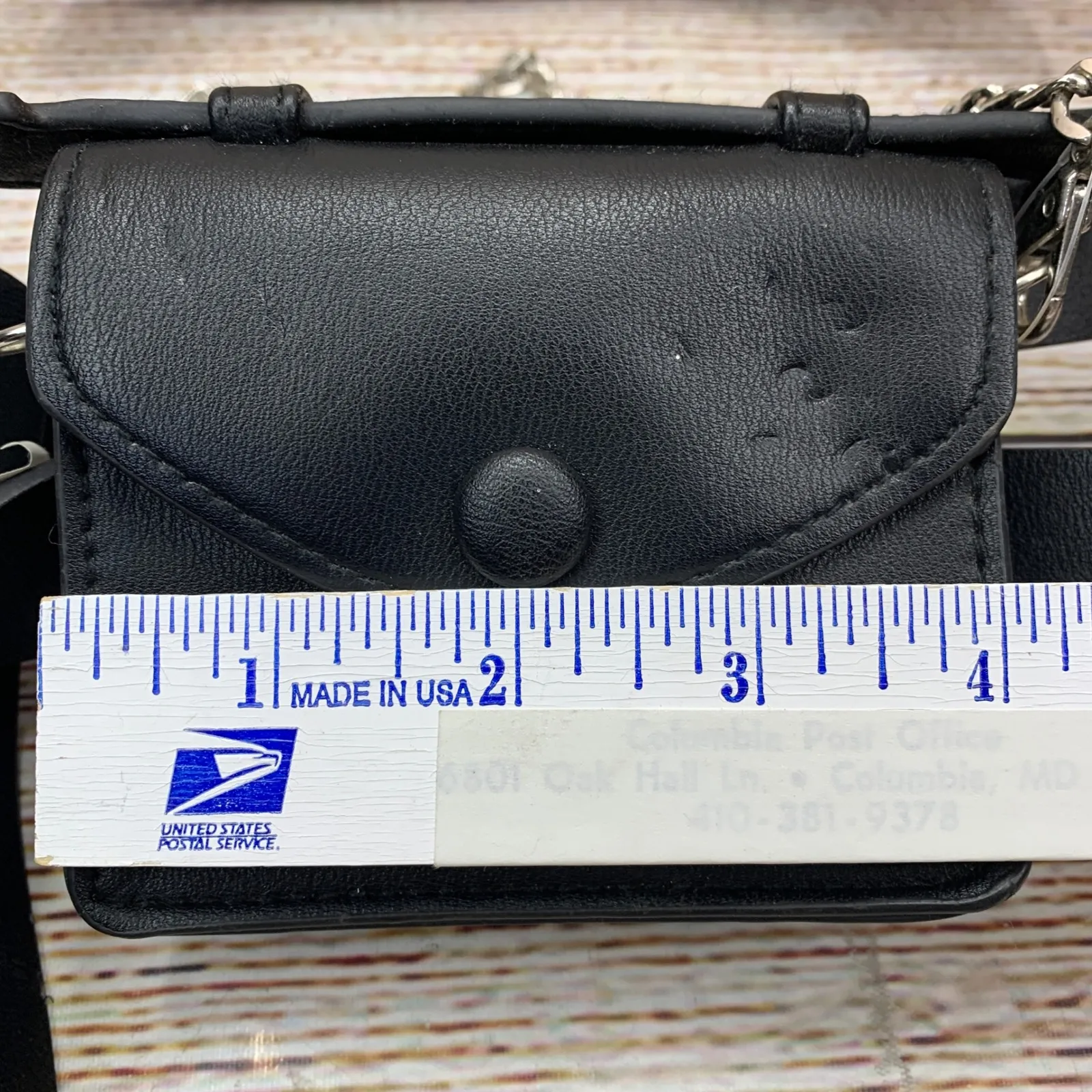 NOBO Black Leather‎ Belt Bag Convertible Crossbody Chain Strap Mini Purse 2X NWT - Image 2