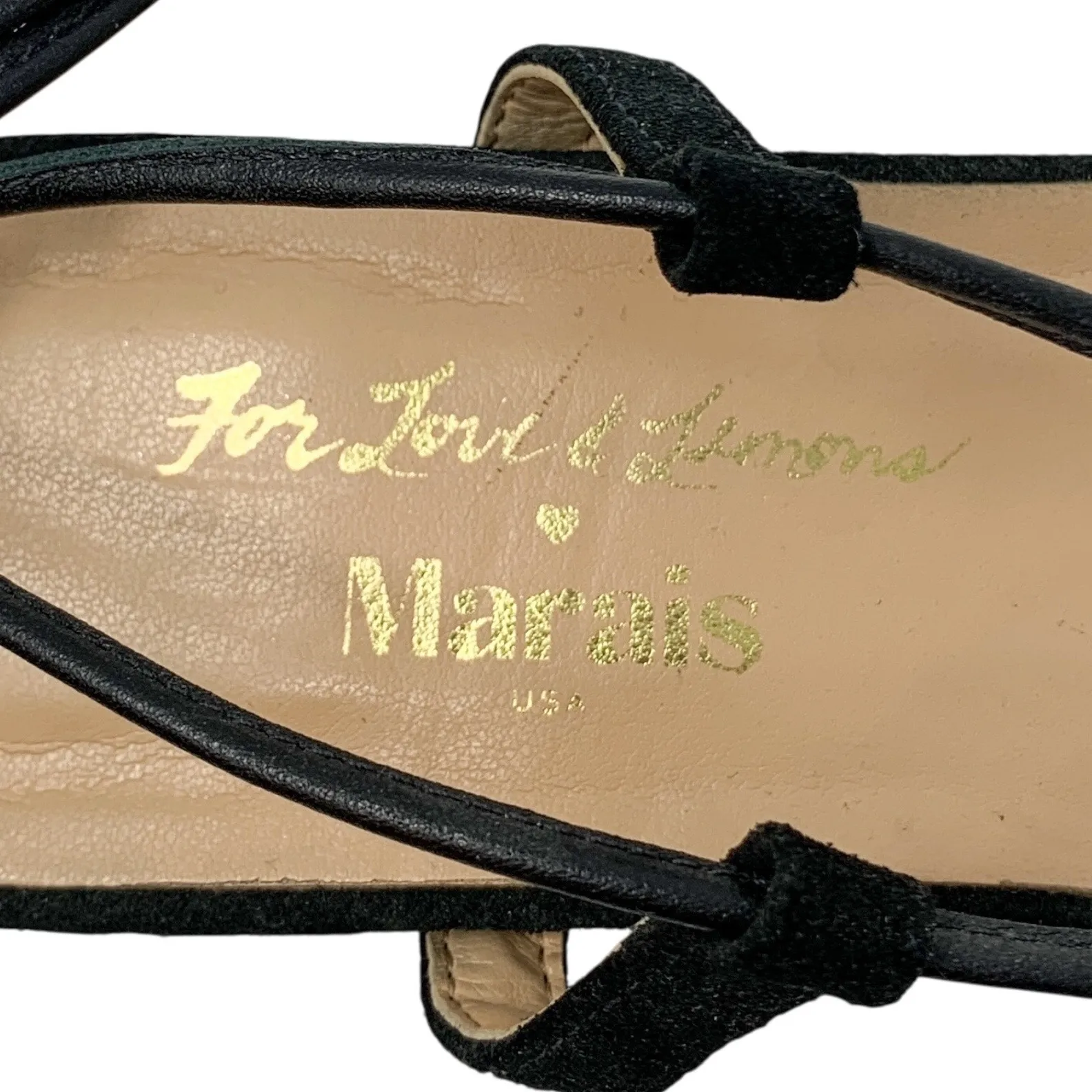 For Love & Lemons x Marais USA Black Suede Knot Wrap Tie Block Heel Sandals - Image 9