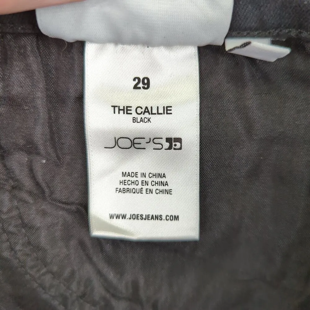 Joe's Jeans The Callie High Rise Cropped Boot Cut Jeans Black Stretch Women's 29 - Image 9