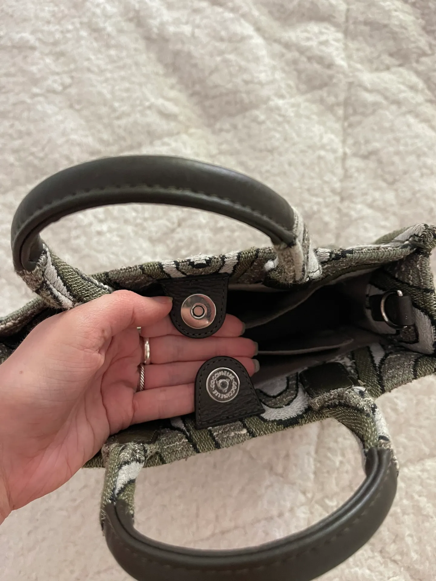 Green And White  Bag - Image 4