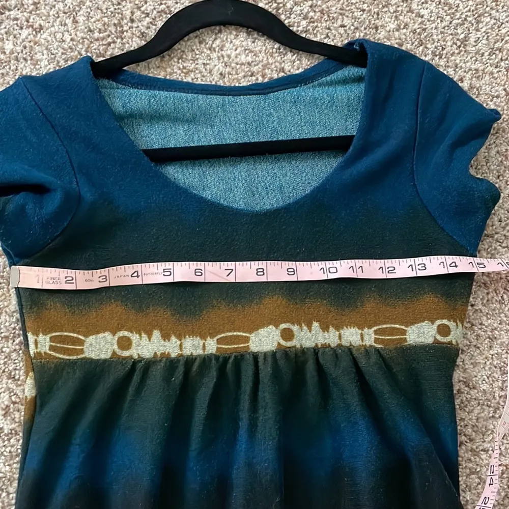 Blue brown ombré baby doll tunic top Size XXS - Image 5