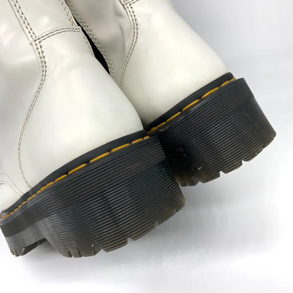 DOC MARTENS Jadon Boot Smooth Leather Platforms White Black 9W - Image 11