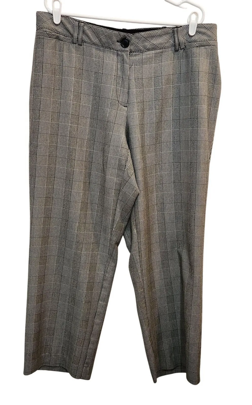 Avenue Black Houndstooth Straight Stretch Workwear Dress Pants Trousers Size 16 - Image 1