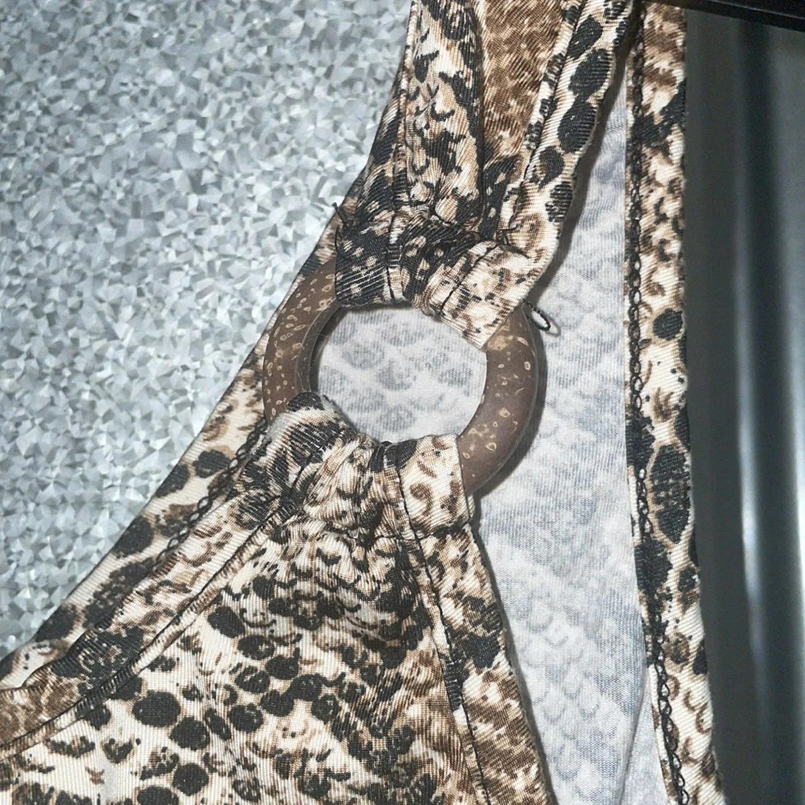 Zaful Brown Snakeskin Night Out Stretch Crop Top Size M - Image 3