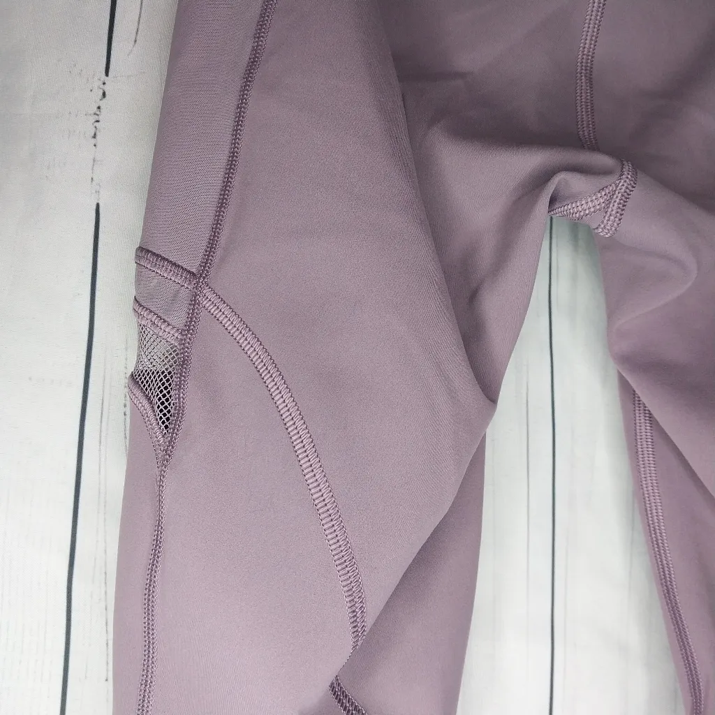 Lululemon Forget The Sweat Tight 25" Womens 10 High Rise Purple Mesh Yoga Pants - Image 12