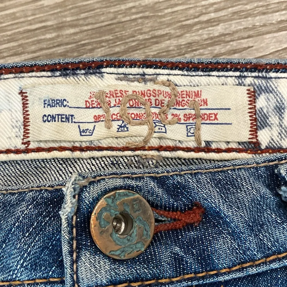 Y2k vintage low rise denim mini skirt 1921 boho festival medium 27 to 28 waist Blue - Image 3