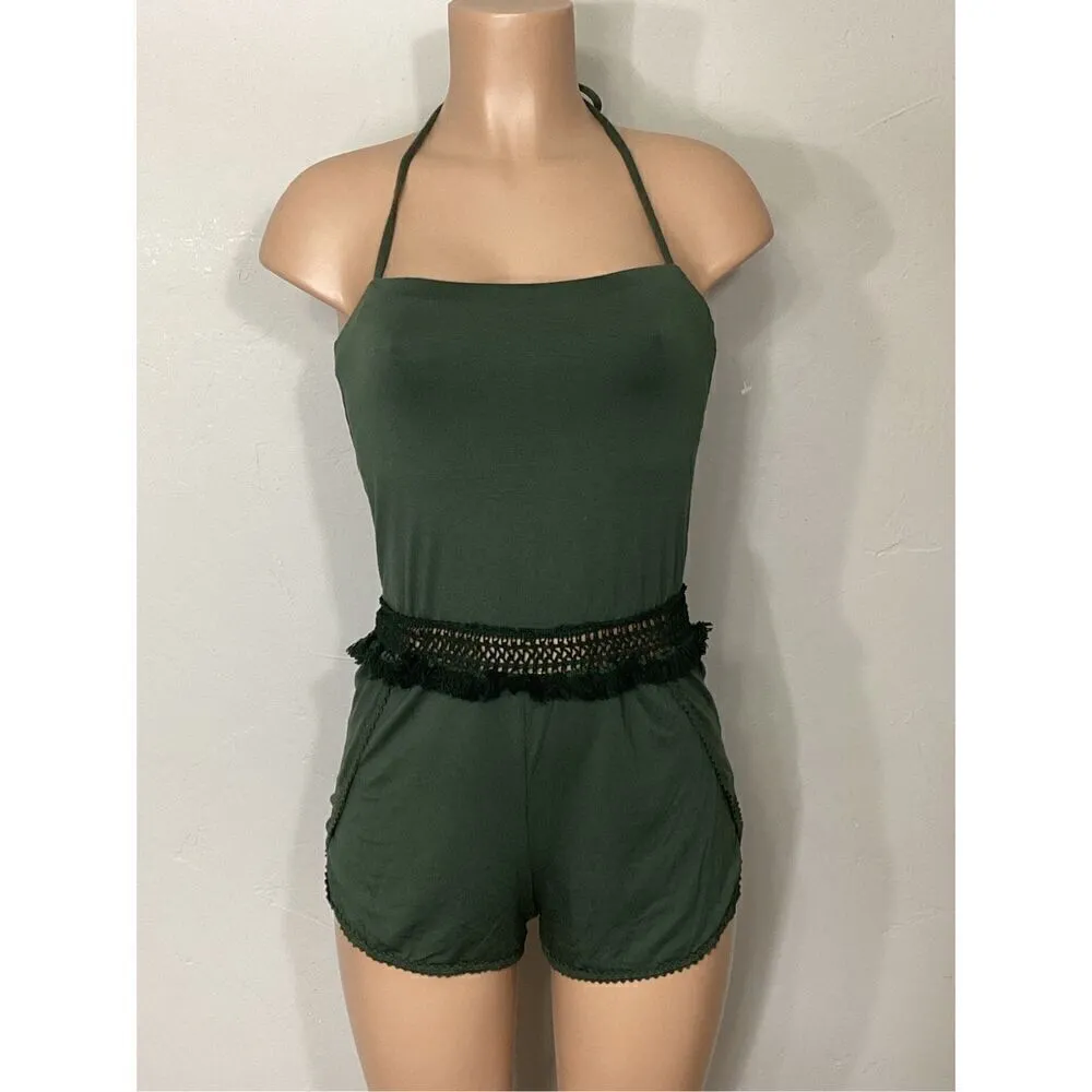New. Robin Piccone green romper cover-up. Retails $129. XS/S - Image 3