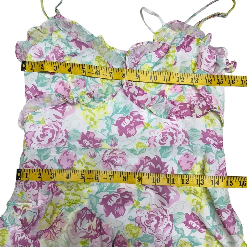 New Majorelle Summer Gown Dress Pink Summer Fling Floral Asymmetrical Hem Medium - Image 14