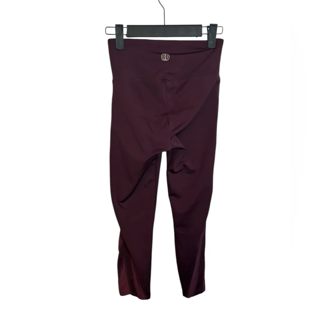 Balance Collection Burgundy Mesh Ankle Leggings - Image 2
