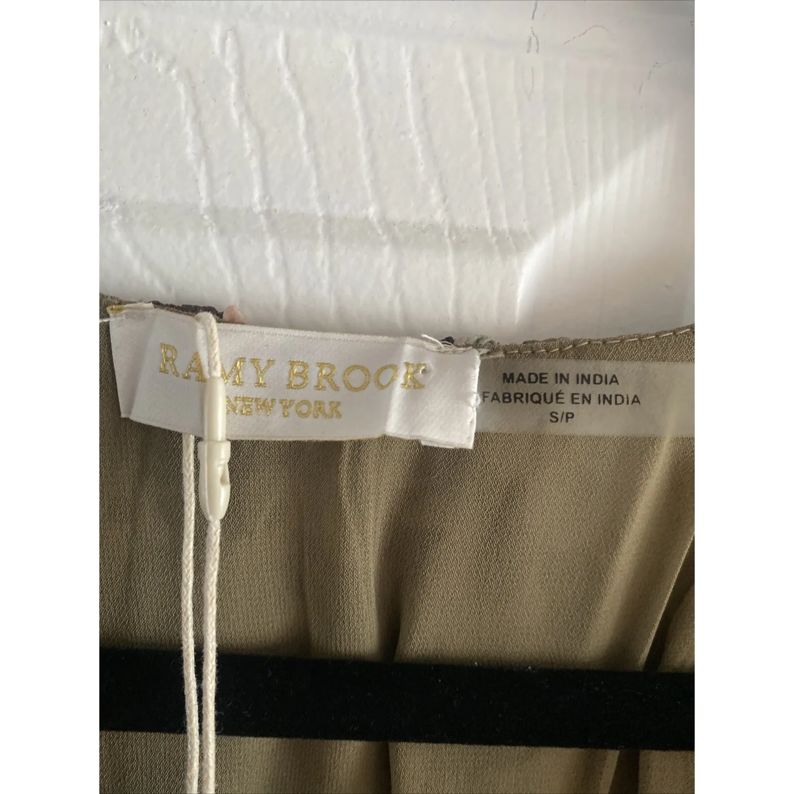 Ramy Brook Women's Small Olive Printed Maggie Dress Sheer Sleeve NEW MSRP 445 - Image 9