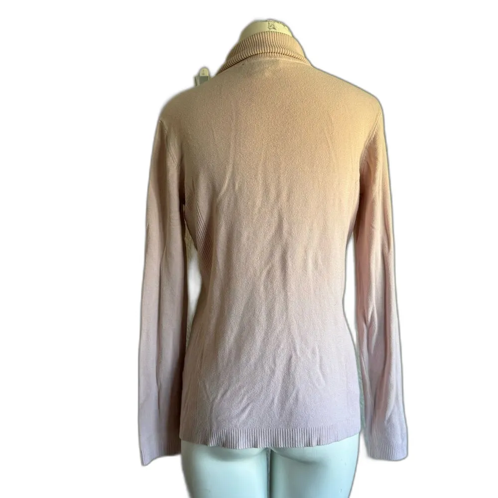 Motive Light Pink Turtleneck Sweater Lightweight Soft Large L - Image 3