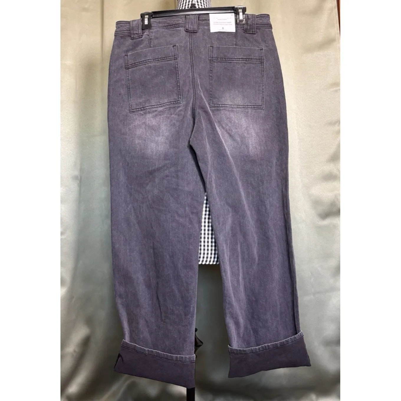 Sanctuary DKSM Luna Cuffed Pants Standard Rise Straight Crop 33 NWT Button Fly - Image 5
