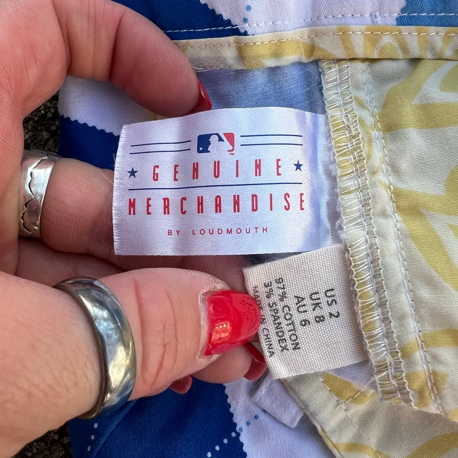 Loudmouth Kansas City Royals Argyle Diamond Women’s Golf Shorts size 2 Blue - Image 3