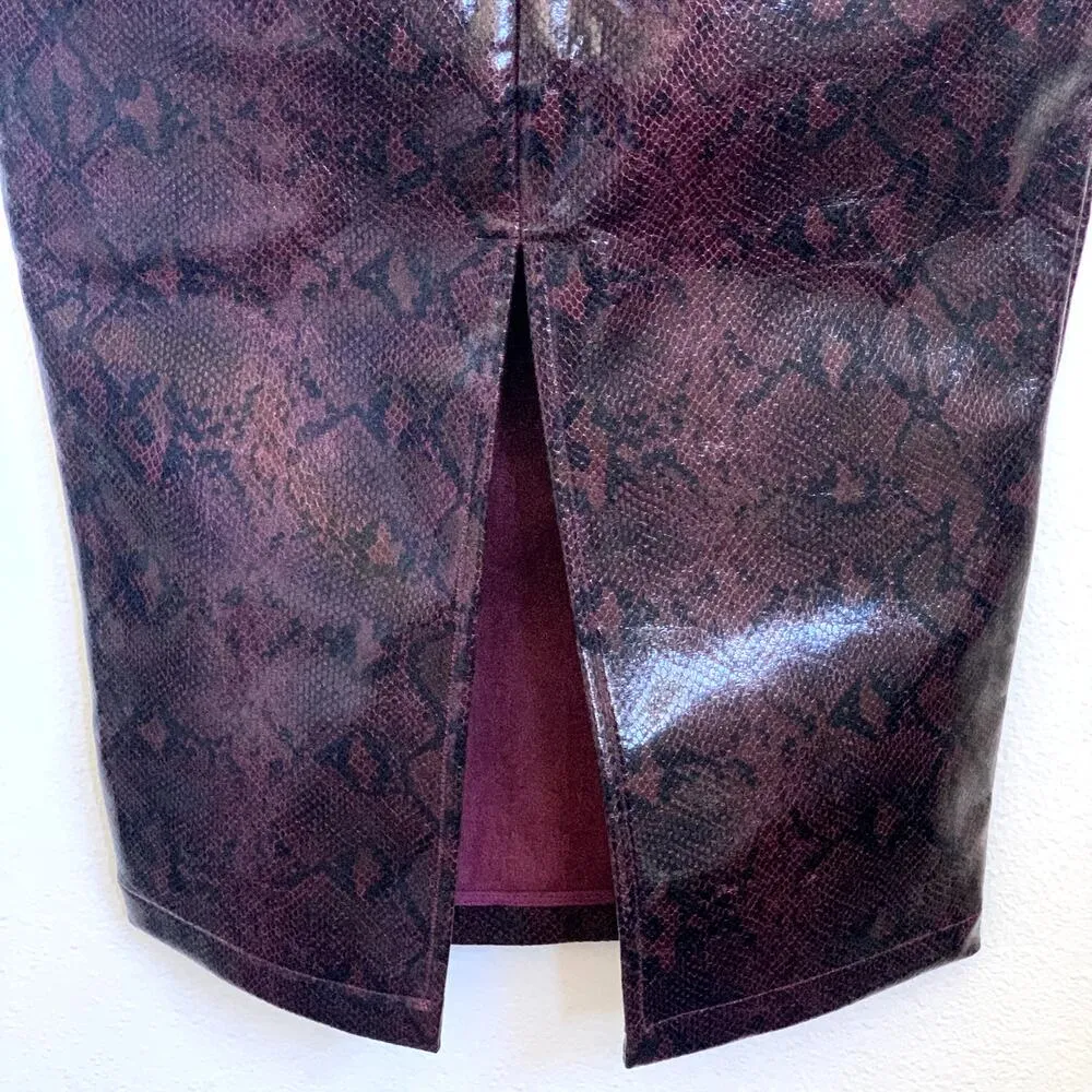 NWT Atoir Self Defined Skirt in Burgundy Python Size 4 - Image 7