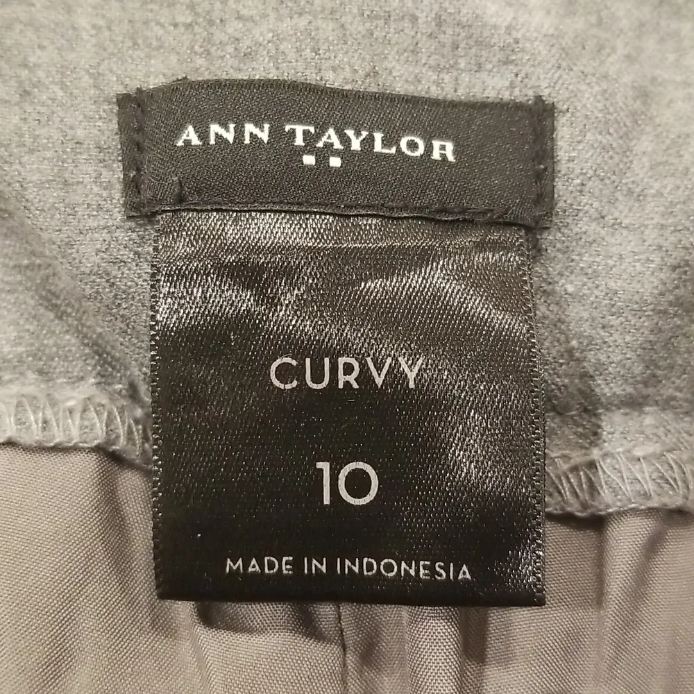 💕ANN TAYLOR💕 Curvy Trouser Pants Relaxed Straight Leg High Rise ~ Grey 10 - Image 7